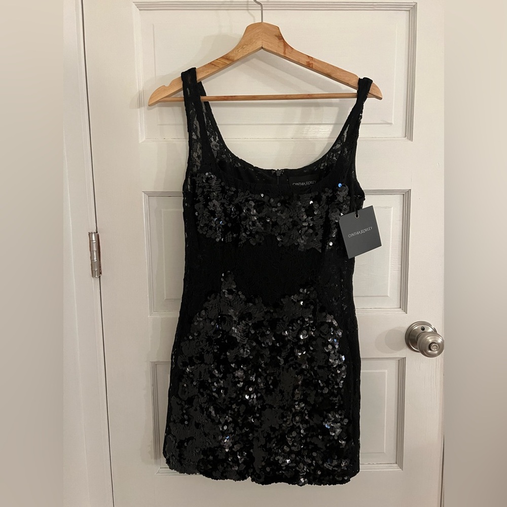 Sequin and lace mini dress NWT